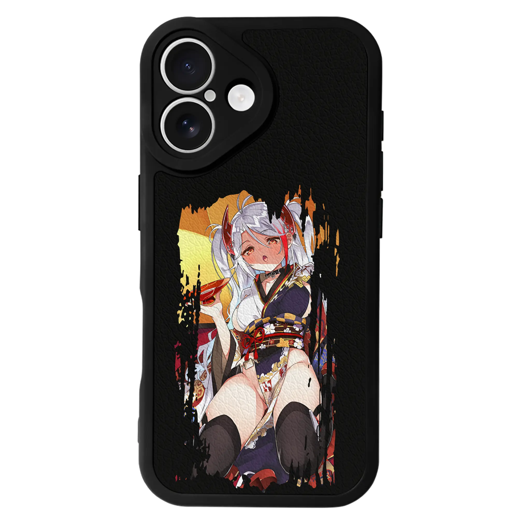 アズールレーン グッズ,プリンツ・オイゲン - IPhone 16シリーズ対応 ・ シリコンスマホケース ・ レザー調 ・ 高精度フィット ・ 耐衝撃 ・ ワイヤレス充電対応 ・ 精密カット